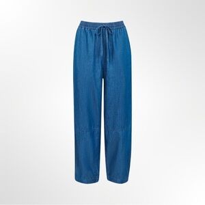 Whistles Women's Lucy Chambray Barrel Leg Trouser Pants NWT Size 8